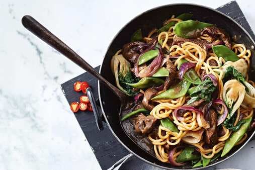 Chinese Five Spice Beef With Wok-Tossed Noodles