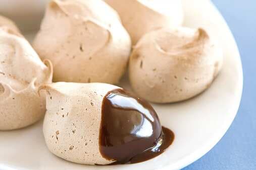 Chocolate Meringues With Warm Dipping Sauce