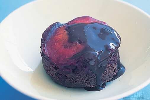 Chocolate Plum Puddings With Frangelico Sauce