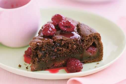 Chocolate And Raspberry Baked Ricotta Cake