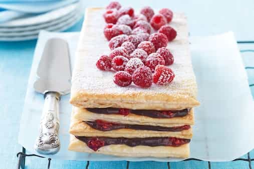 Chocolate And Raspberry Pastry Stack