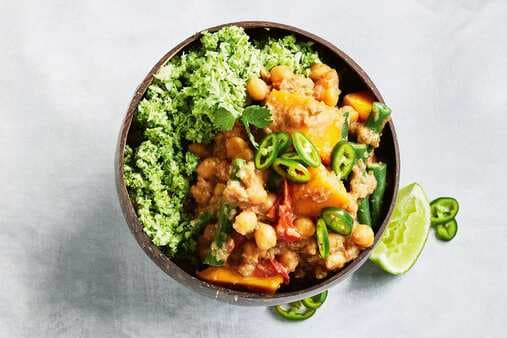 Coconut Chickpea Curry With Broccoli Rice