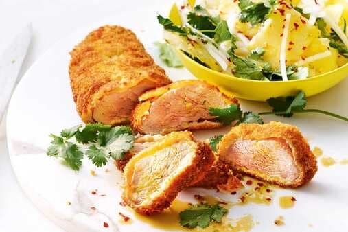 Coconut-Crumbed Pork With Pineapple Salad
