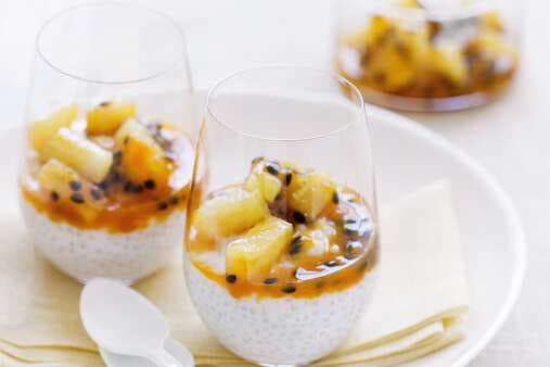 Coconut Sago With Passionfruit Syrup
