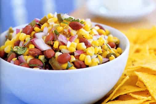Corn Bean And Jalapeno Salsa With Corn Chips