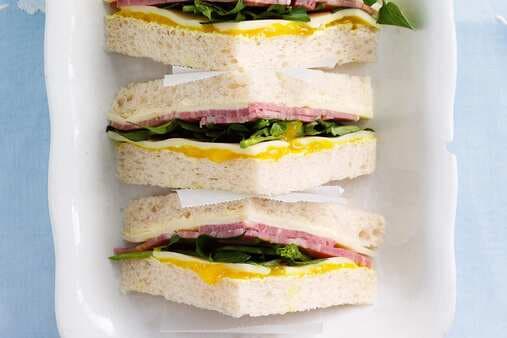 Corned Beef Watercress And Pickle Sandwiches