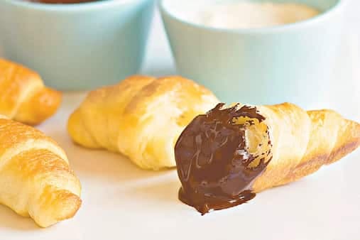 Croissants With Chocolate And Ricotta Dips