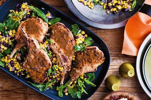 Cuban-Style Pork Cutlets And Black Beans