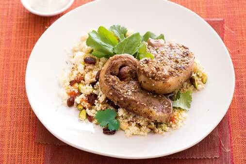 Dukkah-Crusted Lamb Chops With Fruit And Nut Couscous