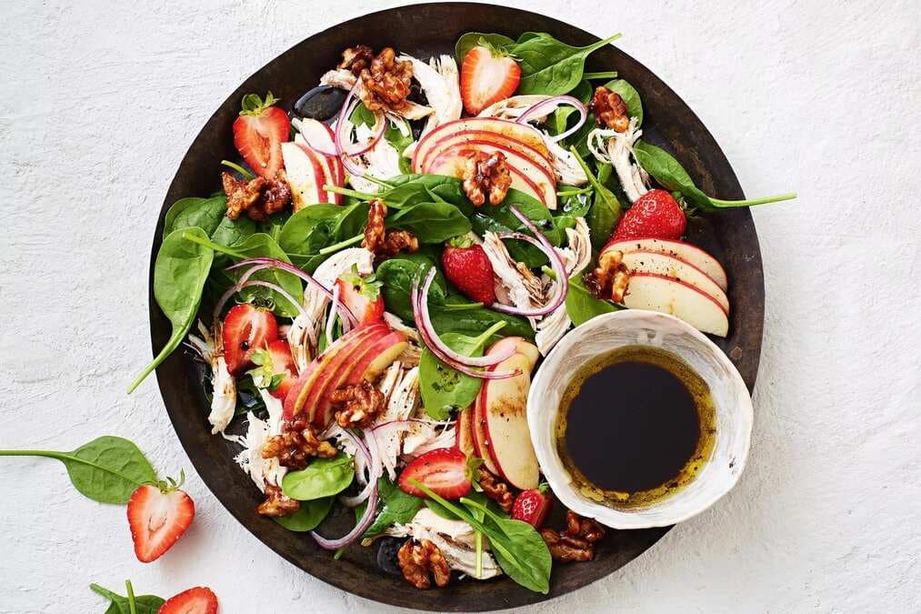 Chicken Berry Salad With Candied Walnuts