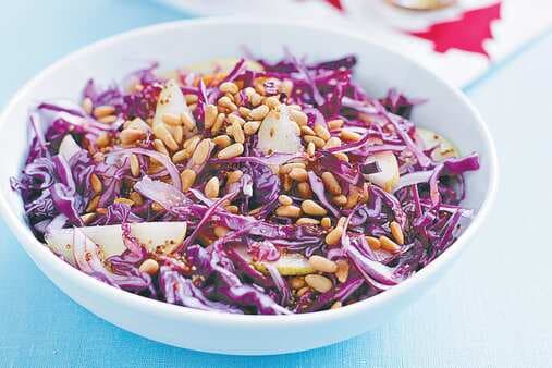Edwina's Red Cabbage Spanish Onion And Pear Salad