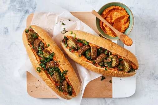 Falafel Subs With Parsley Salad
