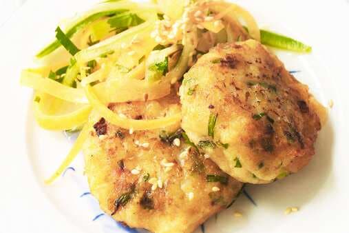 Fish Cakes With Sesame Carrot Salad