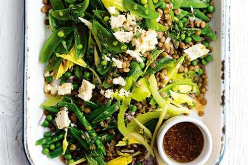 French Lentil And Pea Salad With Honey And Mustard Dressing
