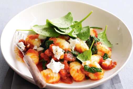 Gnocchi With Goats Cheese And Spinach