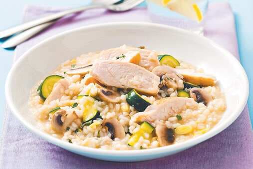 Grilled Chicken Zucchini And Mushroom Risotto