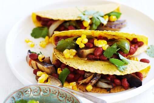 Grilled Vegetable And Bean Tacos With Corn Salsa