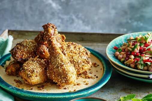 Harissa And Dukkah Roast Chicken Drumsticks