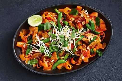 Healthier Chicken And Carrot-Noodle Pad Thai