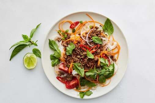 Healthy Beef Mince Thai Noodle Salad