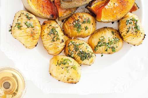Herb And Garlic Hasselback Potatoes
