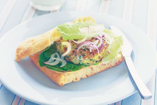 Herbed Fish Burgers With Soy And Chilli Mayonnaise