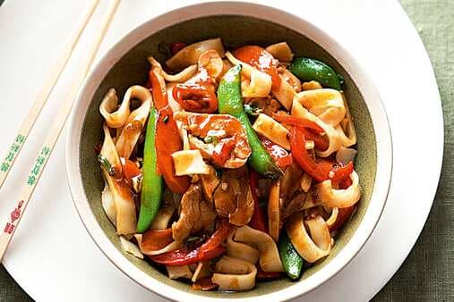 Hoisin Chicken And Rice Noodle Stir-Fry