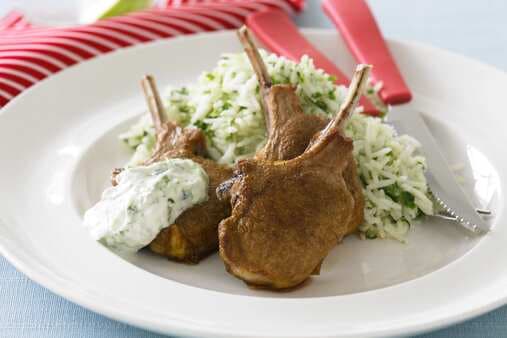 Indian Lamb Cutlets With Coriander And Coconut Rice