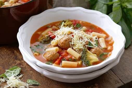 Italian Meatball And Pasta Soup