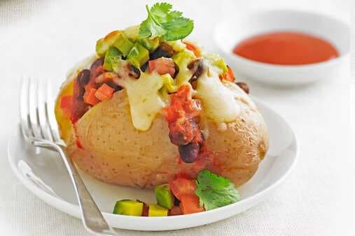 Jacket Potatoes With Mexican Bean And Cheese