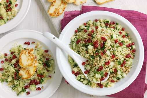 Jewelled Couscous Salad With Haloumi