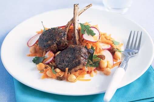 Lamb Cutlets With Spiced Carrot Salad