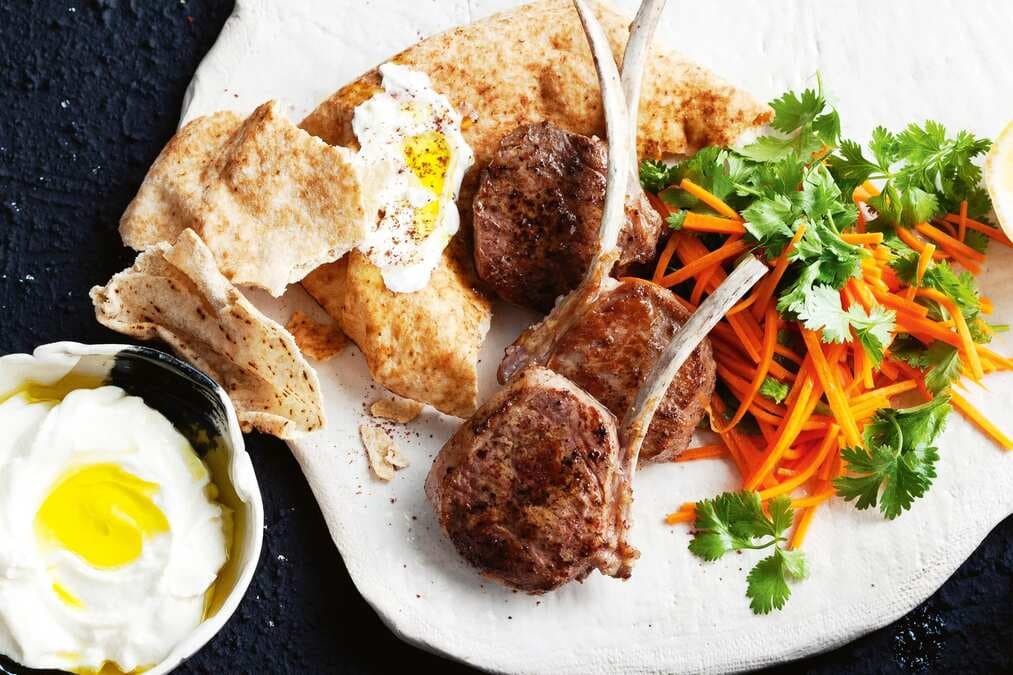 Lamb Cutlets With Whipped Feta And Carrot Pickle