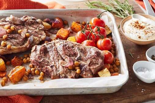 Lamb With Harissa Roasted Vegetables