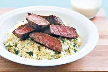 Lamb With Minted Couscous And Yoghurt Dressing