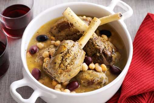Lamb Shanks With Lemon Chickpeas And Olives
