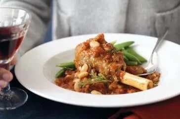 Lamb Shanks With Tomato White Beans And Thyme