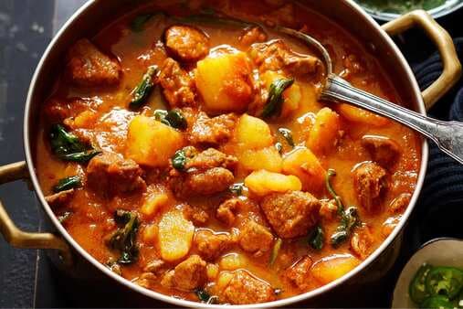 Lamb Spinach And Potato Curry
