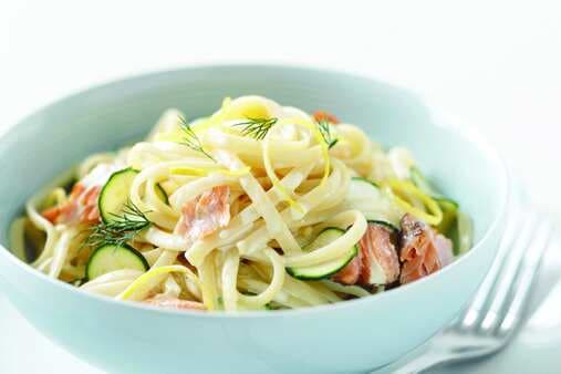 Linguine With Zucchini And Smoked Trout
