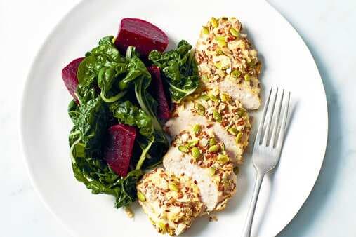 Lsa Chicken With Beetroot And Silverbeet