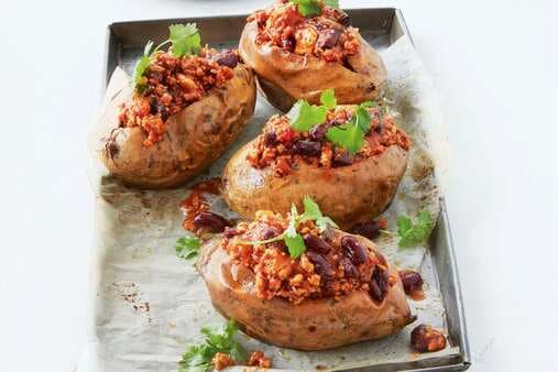 Mexican Chicken Loaded Sweet Potatoes