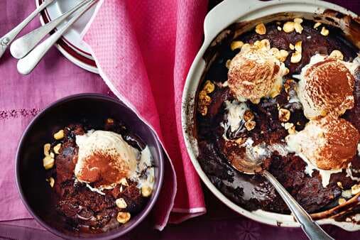 Microwave Choc-Hazelnut Self-Saucing Pudding