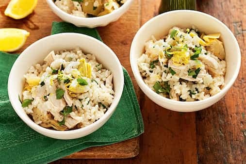 Microwave Lemon Chicken And Parsley Risotto