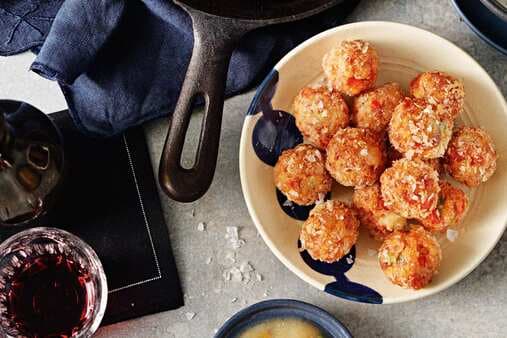 Mini Portuguese Meatballs With Spicy Apple Dipping Sauce