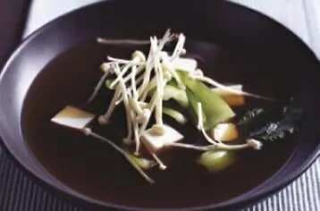 Miso Broth With Silken Tofu And Asian Greens