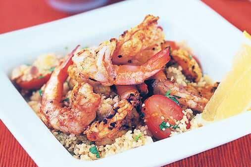 Moroccan Prawns With Tomato & Almond Couscous