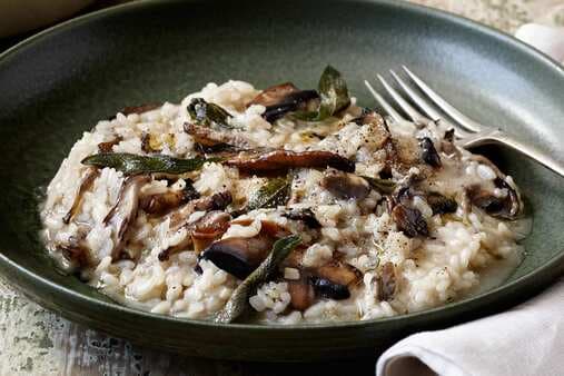 Mushroom Risotto With Black Pepper And Sage