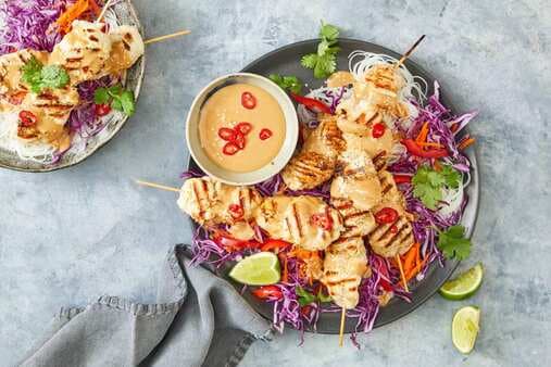 Nut-Free Chicken Satay Skewers With Gluten-Free Noodles