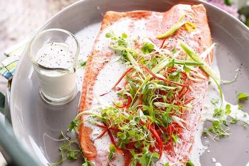 Oven-Steamed Salmon With Coconut Milk Dressing