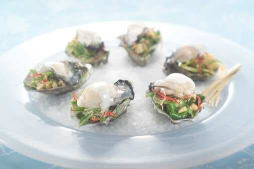Oysters With Asian Salad